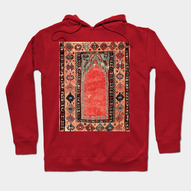 Sivas Antique Cappadocian Turkish Niche Kilim Hoodie by bragova